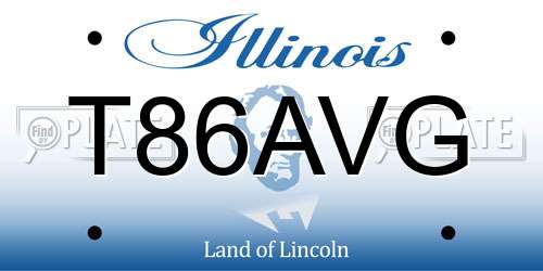 T86AVG Illinois License Plate