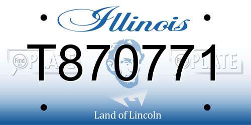 T870771 Illinois License Plate