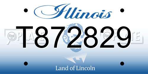 T872829 Illinois License Plate