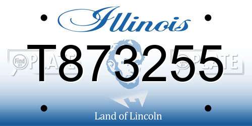 T873255 Illinois License Plate