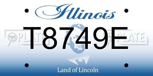 T8749E Illinois License Plate
