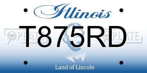 T875RD Illinois License Plate