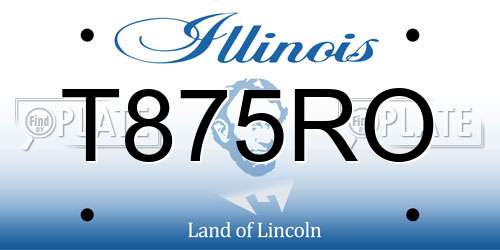 T875RO Illinois License Plate