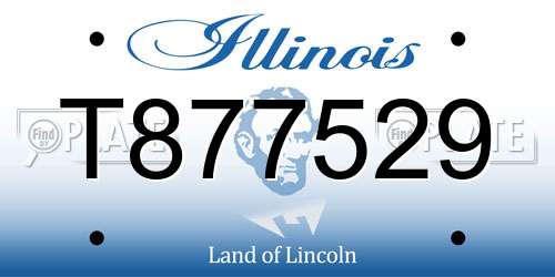 T877529 Illinois License Plate