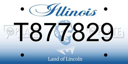 T877829 Illinois License Plate