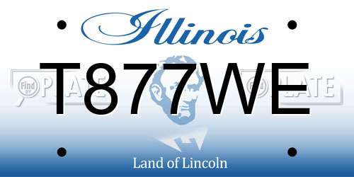 T877WE Illinois License Plate