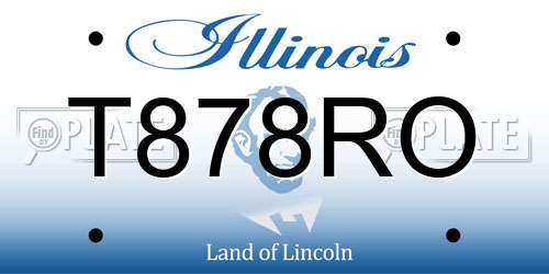 T878RO Illinois License Plate