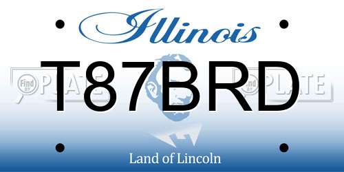 T87BRD Illinois License Plate