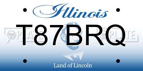 T87BRQ Illinois License Plate