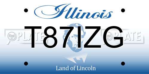 T87IZG Illinois License Plate