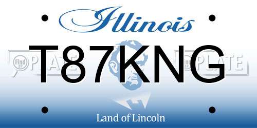 T87KNG Illinois License Plate