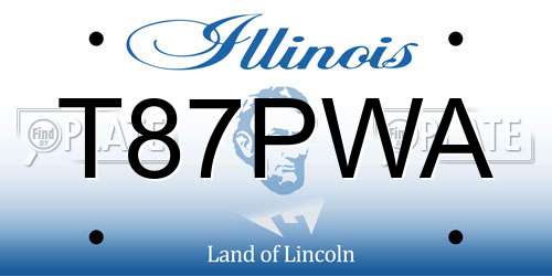 T87PWA Illinois License Plate