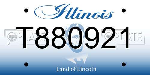 T880921 Illinois License Plate