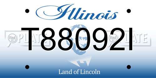 T88092I Illinois License Plate