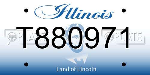T880971 Illinois License Plate