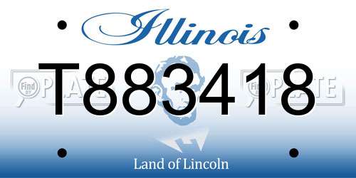 T883418 Illinois License Plate