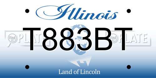 T883BT Illinois License Plate
