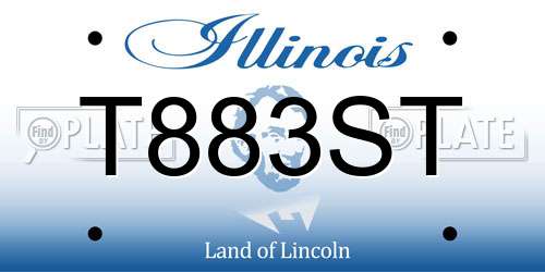 T883ST Illinois License Plate