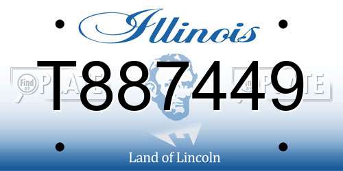 T887449 Illinois License Plate