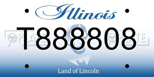 T888808 Illinois License Plate
