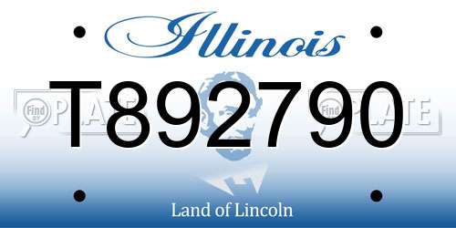 T892790 Illinois License Plate