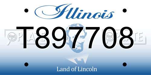 T897708 Illinois License Plate