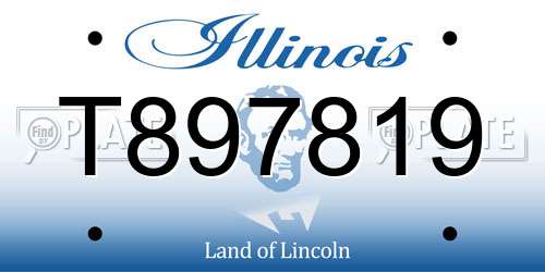 T897819 Illinois License Plate