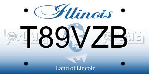 T89VZB Illinois License Plate
