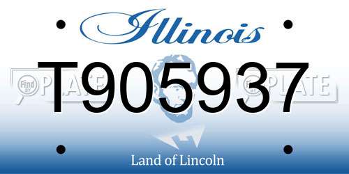 T905937 Illinois License Plate