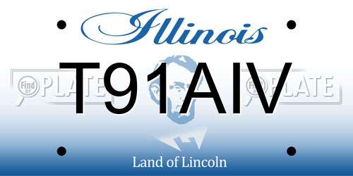 T91AIV Illinois License Plate