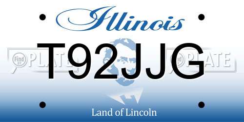 T92JJG Illinois License Plate