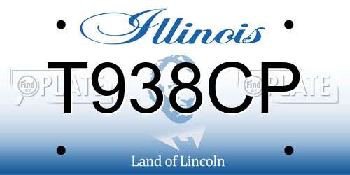 T938CP Illinois License Plate
