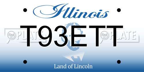 T93ETT Illinois License Plate