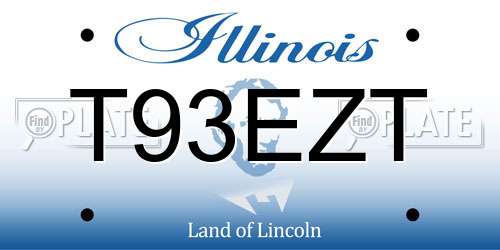 T93EZT Illinois License Plate