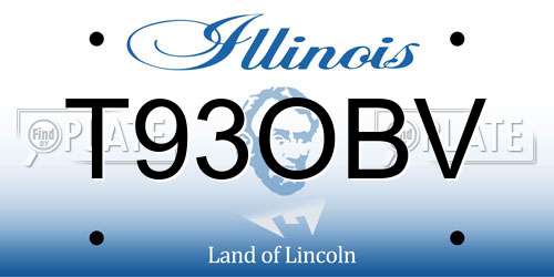 T93OBV Illinois License Plate