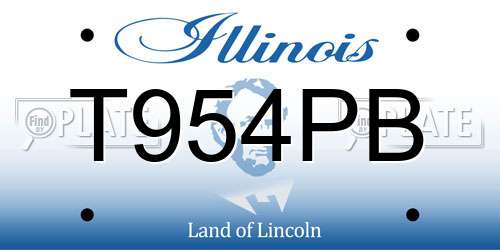 T954PB Illinois License Plate