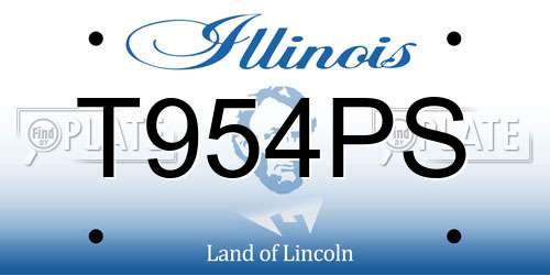 T954PS Illinois License Plate