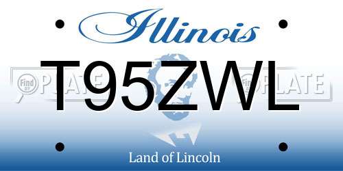 T95ZWL Illinois License Plate