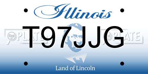 T97JJG Illinois License Plate