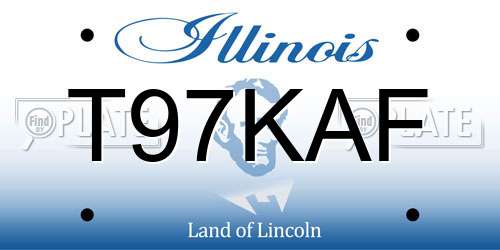 T97KAF Illinois License Plate