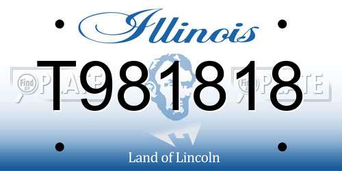 T981818 Illinois License Plate