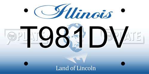T981DV Illinois License Plate