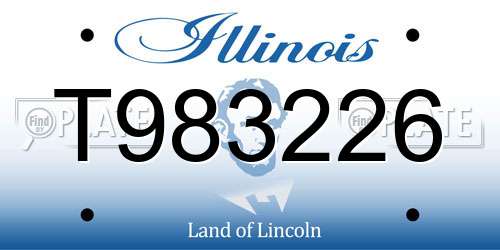 T983226 Illinois License Plate