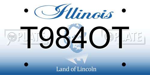 T984OT Illinois License Plate
