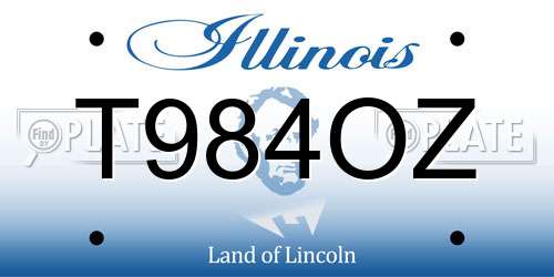 T984OZ Illinois License Plate