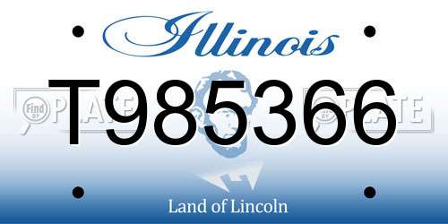 T985366 Illinois License Plate