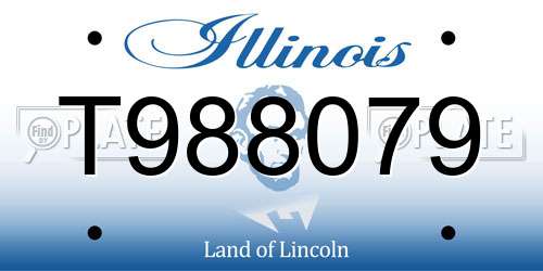T988079 Illinois License Plate