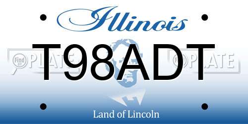 T98ADT Illinois License Plate