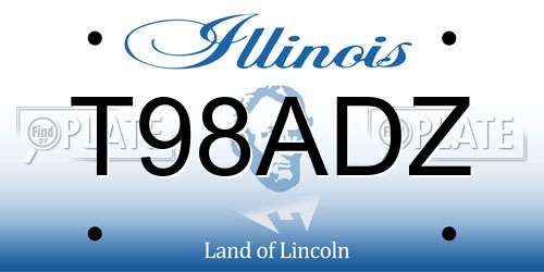 T98ADZ Illinois License Plate