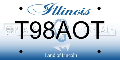 T98AOT Illinois License Plate